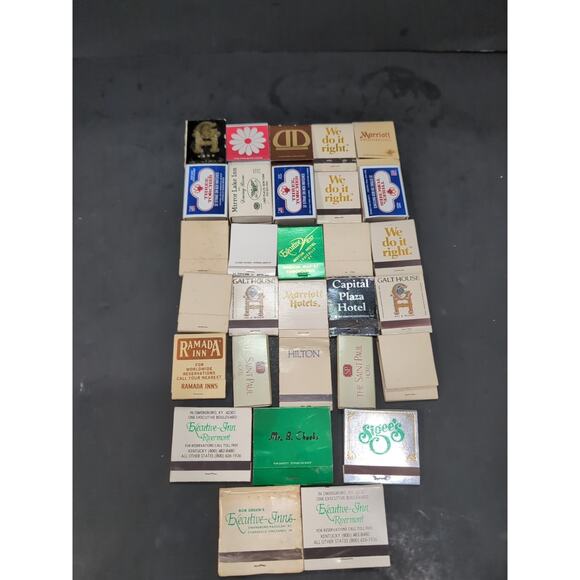 Vintage Match‎ Boxes, Lot of 30, Hotels, Inns, Blanks, Three Torches, Matchbooks - Picture 1 of 4